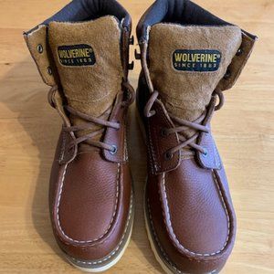 MEN'S WOLVERINE MOC-STEEL-TOE 6" BOOT, NEVER WORN